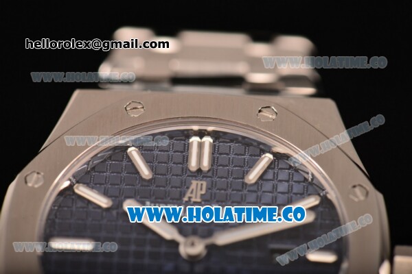 Audemars Piguet Royal Oak 33MM Miyota Quartz Steel Case/Bracelet with Stick Markers and Blue Dial (EF) - Click Image to Close